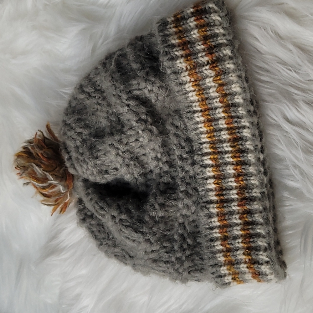 Wooden Ships Gray Knit Pom-Pom Hat